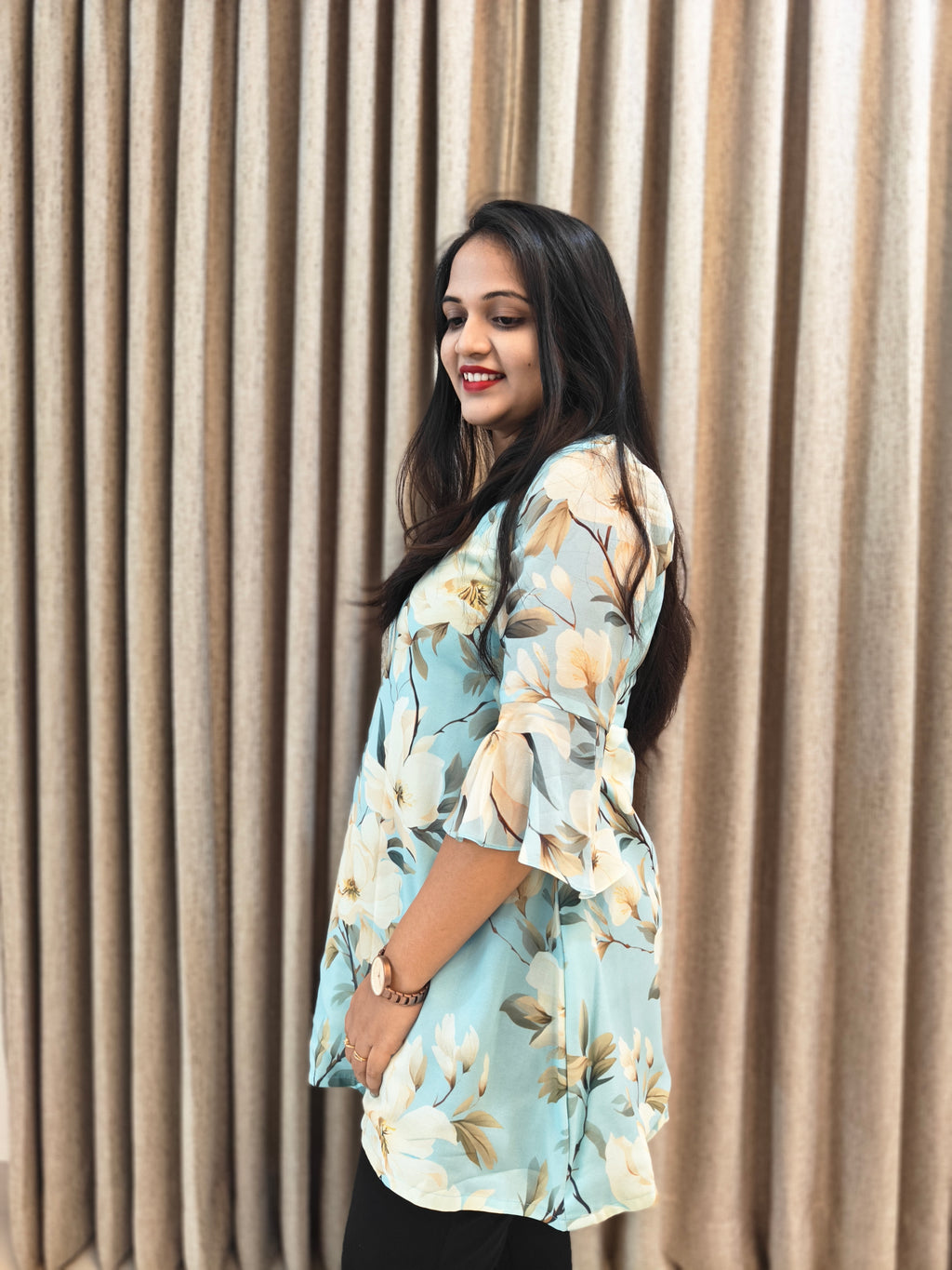 Georgette Floral Print Tunic