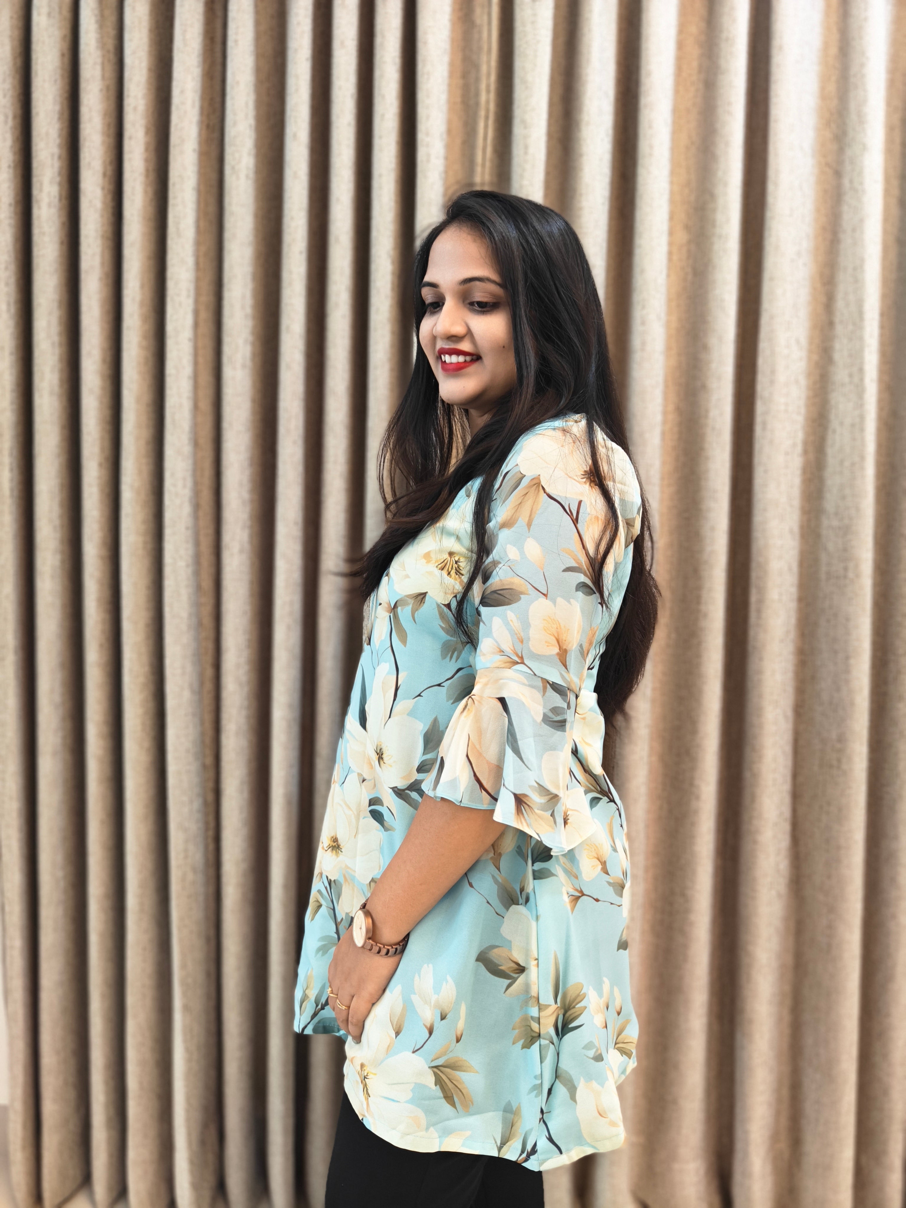 Georgette Floral Print Tunic