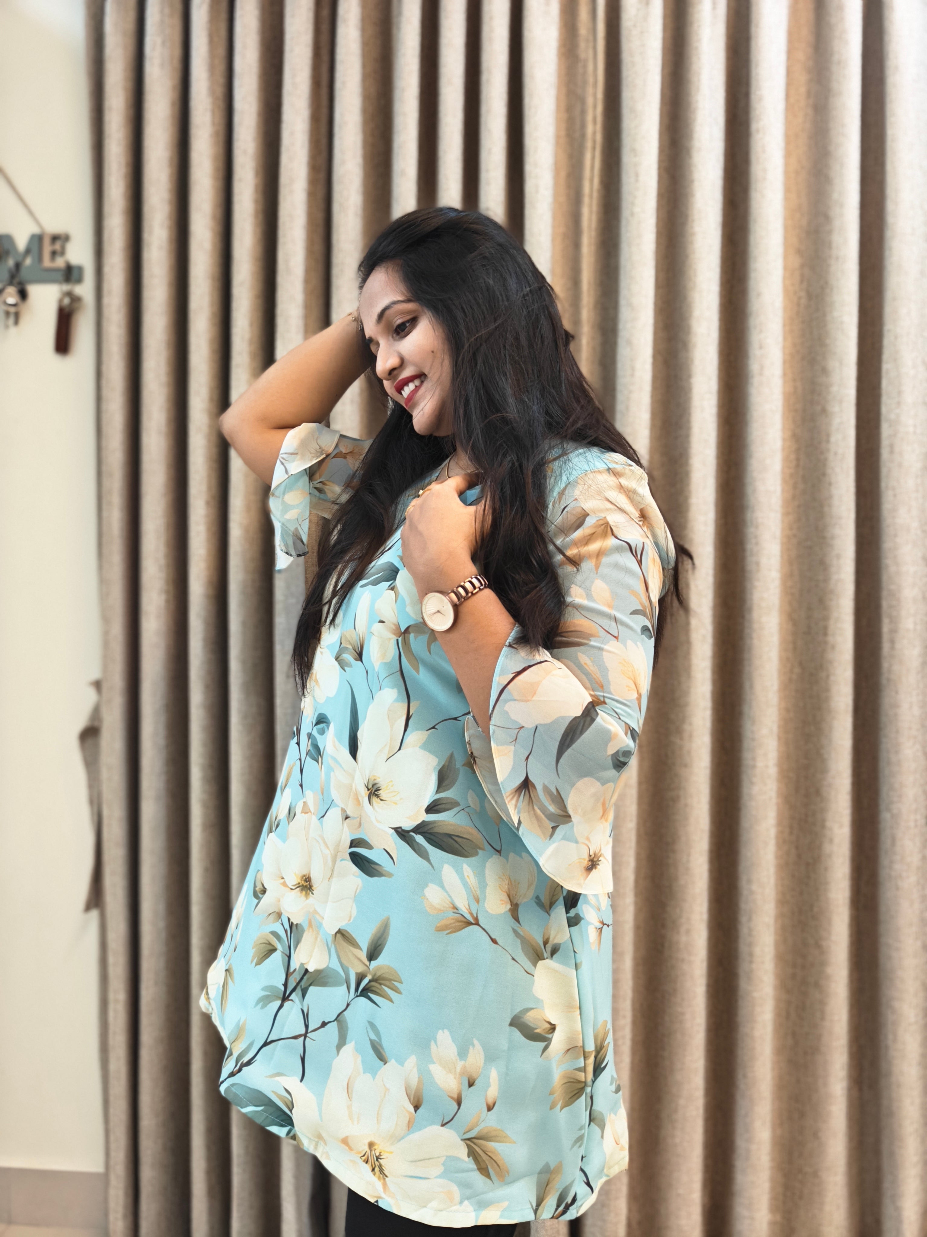 Georgette Floral Print Tunic