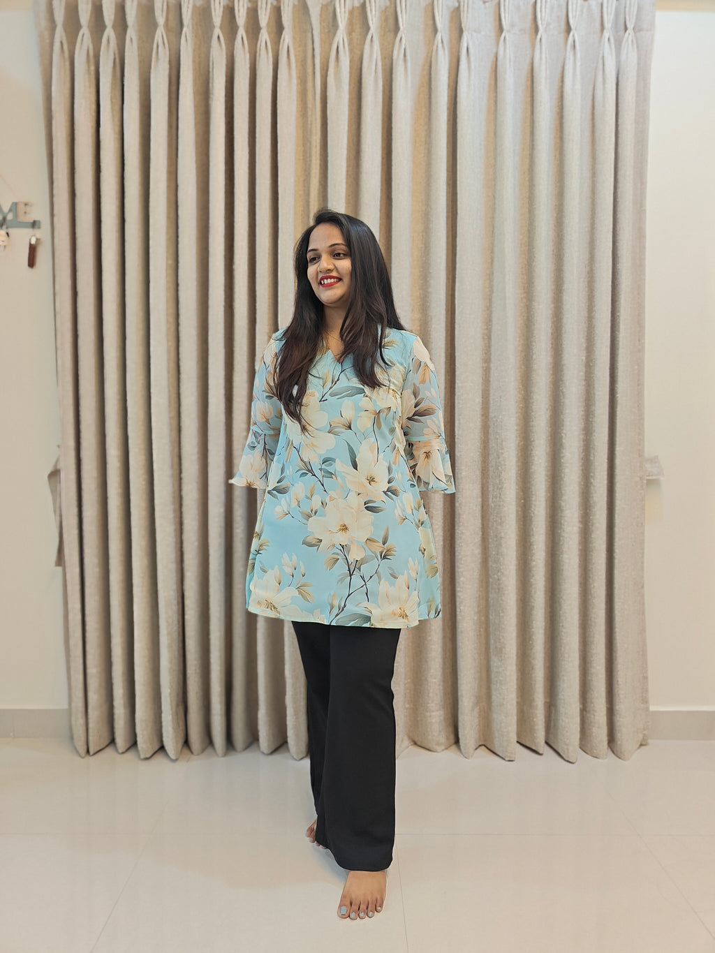 Georgette Floral Print Tunic