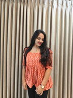 Handblock Print Cotton Peplum Top