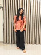 Handblock Print Cotton Peplum Top