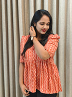 Handblock Print Cotton Peplum Top