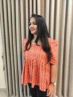 Handblock Print Cotton Peplum Top