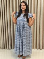 Handblock Print Mul Cotton Casual Wear Frock