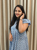 Handblock Print Mul Cotton Casual Wear Frock