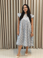 Premium Mul Cotton Handblock Frock - Casual Wear