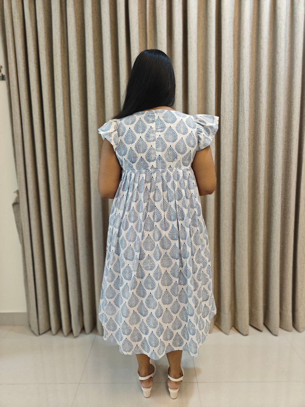 Premium Mul Cotton Handblock Frock - Casual Wear
