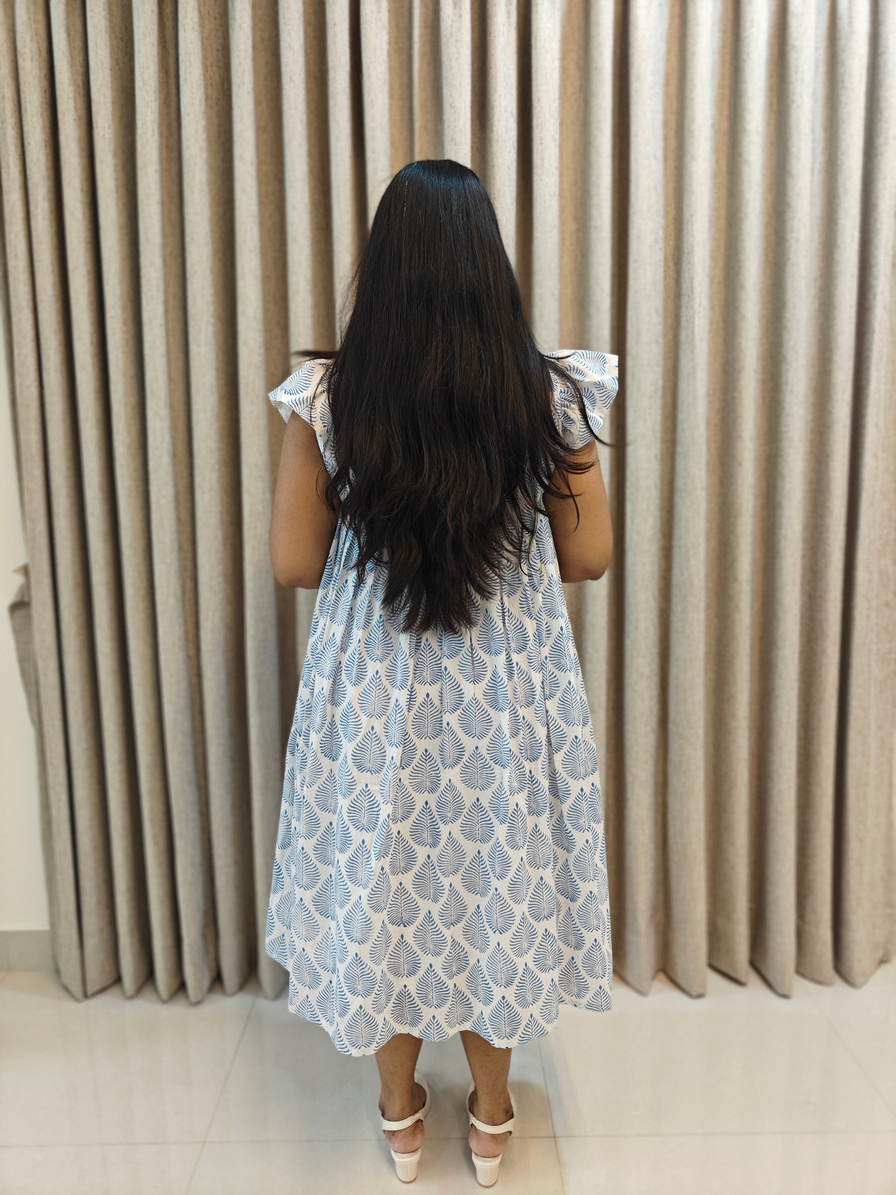 Premium Mul Cotton Handblock Frock - Casual Wear