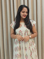 Premium Kota Doria Handblock Print Frock - Casual Wear