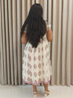 Premium Kota Doria Handblock Print Frock - Casual Wear