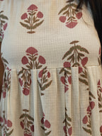 Premium Kota Doria Handblock Print Frock - Casual Wear