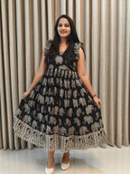Kalamkari Print Pure Cotton Frock - Traditional Wear