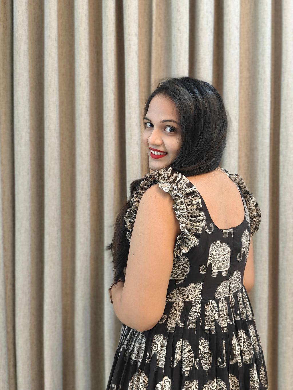 Kalamkari Print Pure Cotton Frock - Traditional Wear