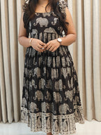 Kalamkari Print Pure Cotton Frock - Traditional Wear