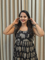 Kalamkari Print Pure Cotton Frock - Traditional Wear