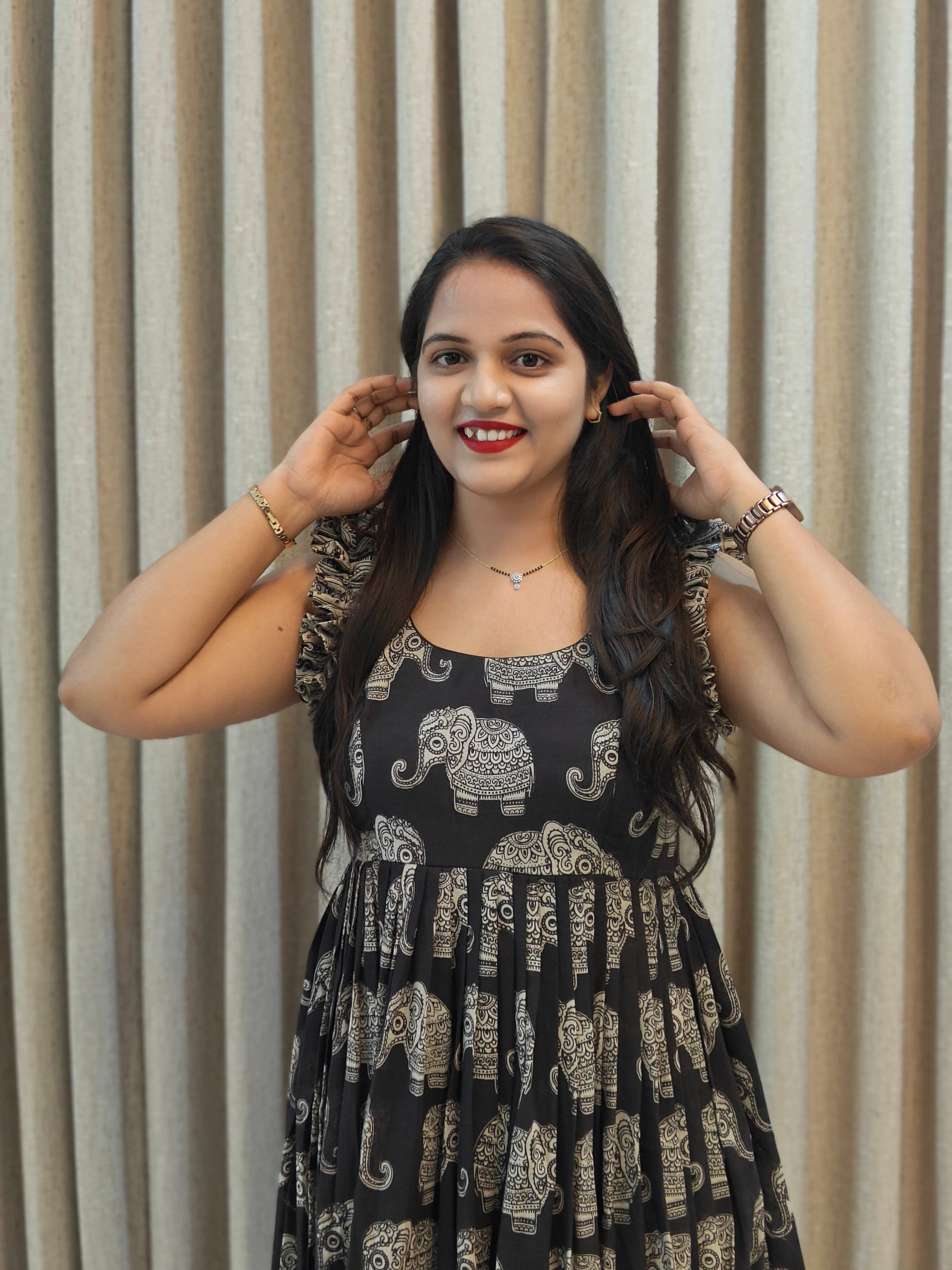 Kalamkari Print Pure Cotton Frock - Traditional Wear