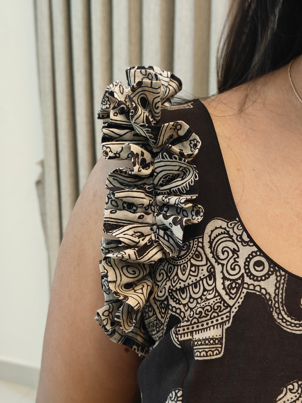 Kalamkari Print Pure Cotton Frock - Traditional Wear