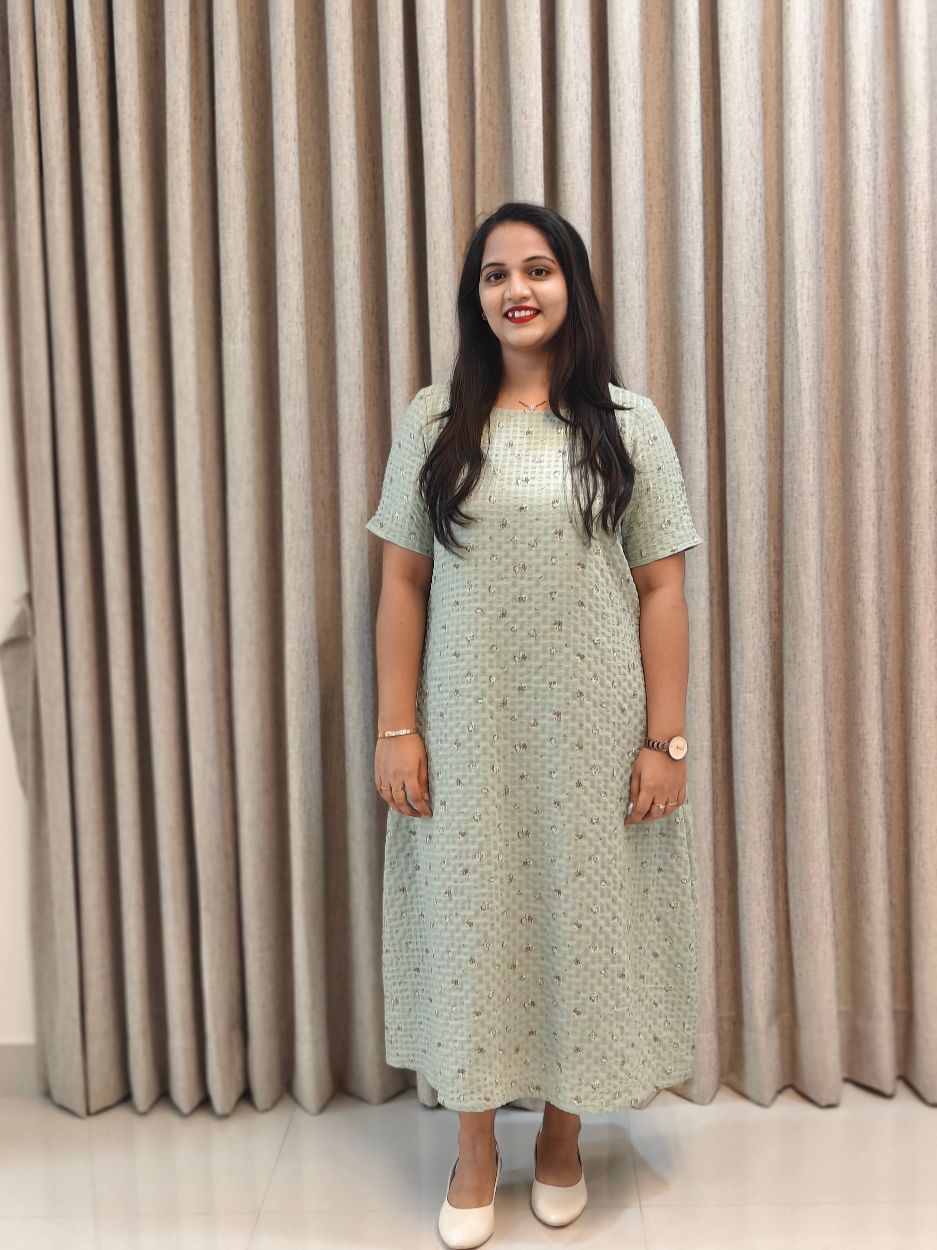 Pure Georgette A-Line Frock - Graceful Everyday Style