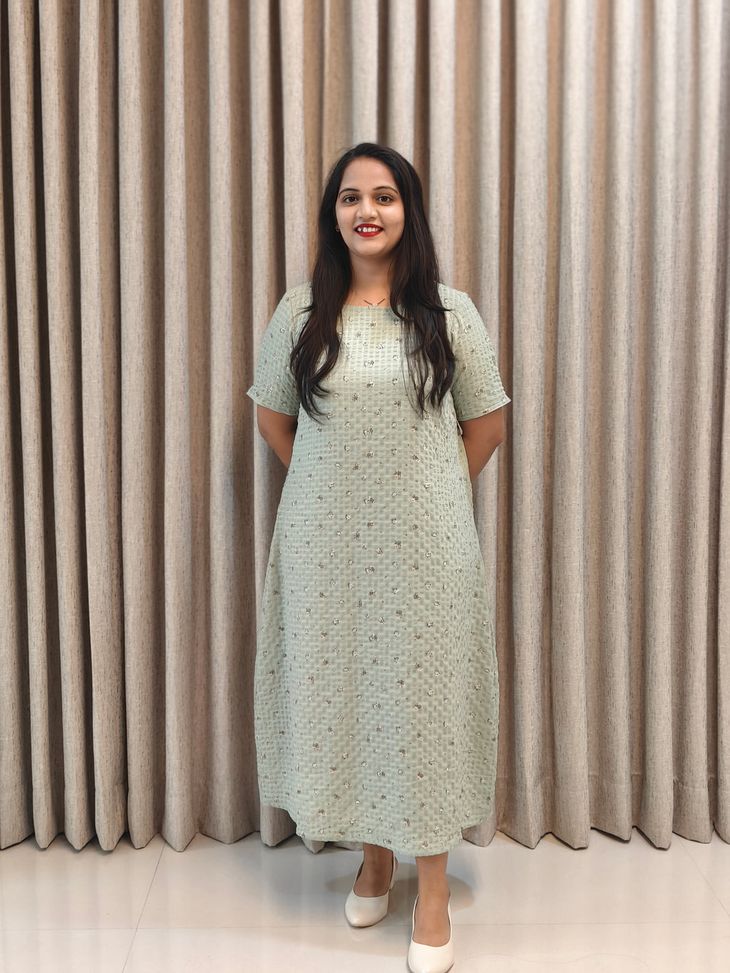 Pure Georgette A-Line Frock - Graceful Everyday Style