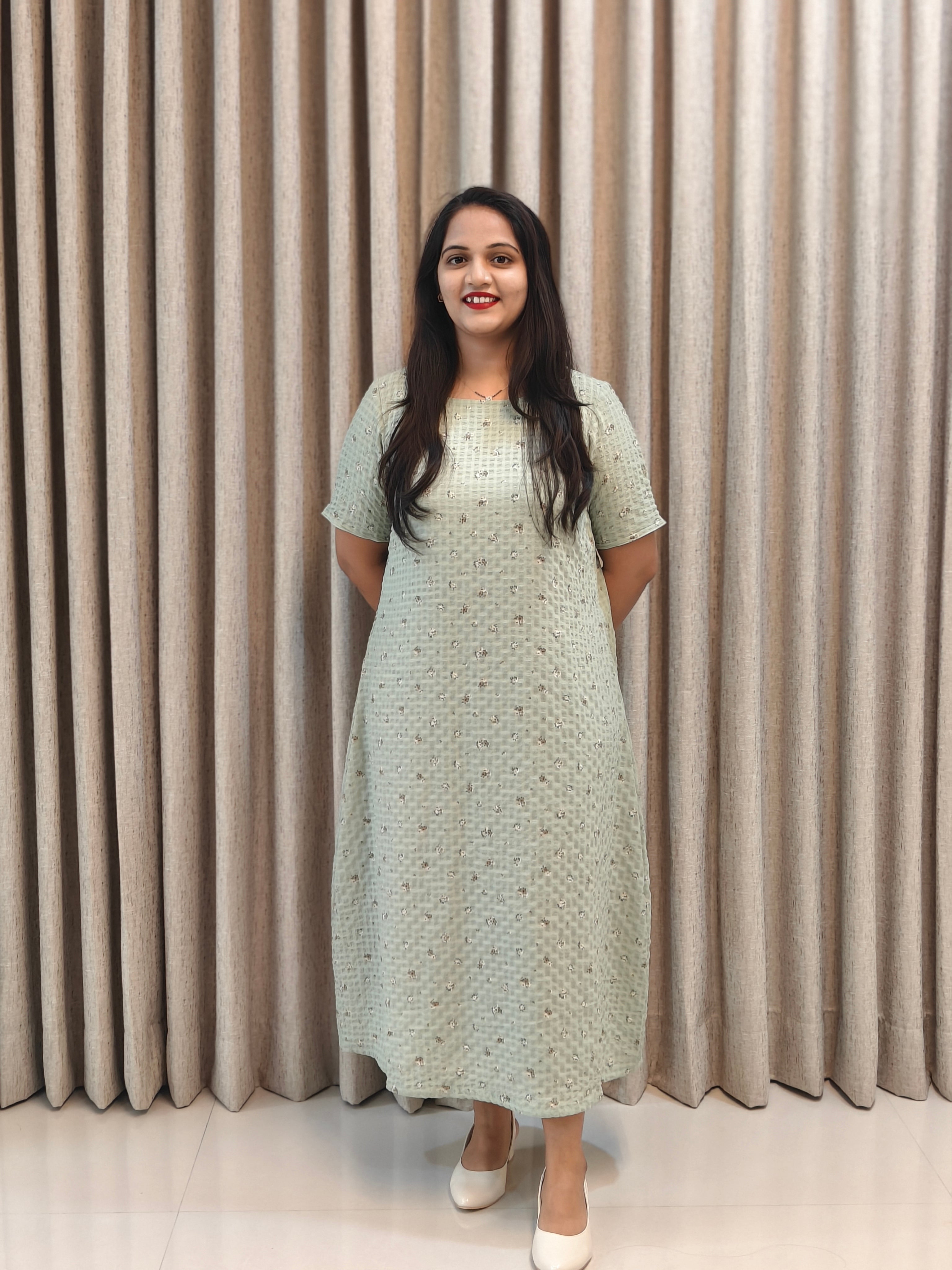 Pure Georgette A-Line Frock - Graceful Everyday Style
