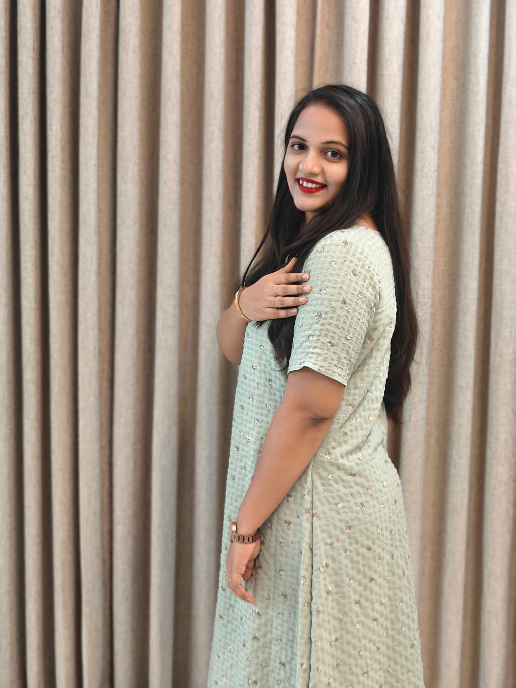 Pure Georgette A-Line Frock - Graceful Everyday Style