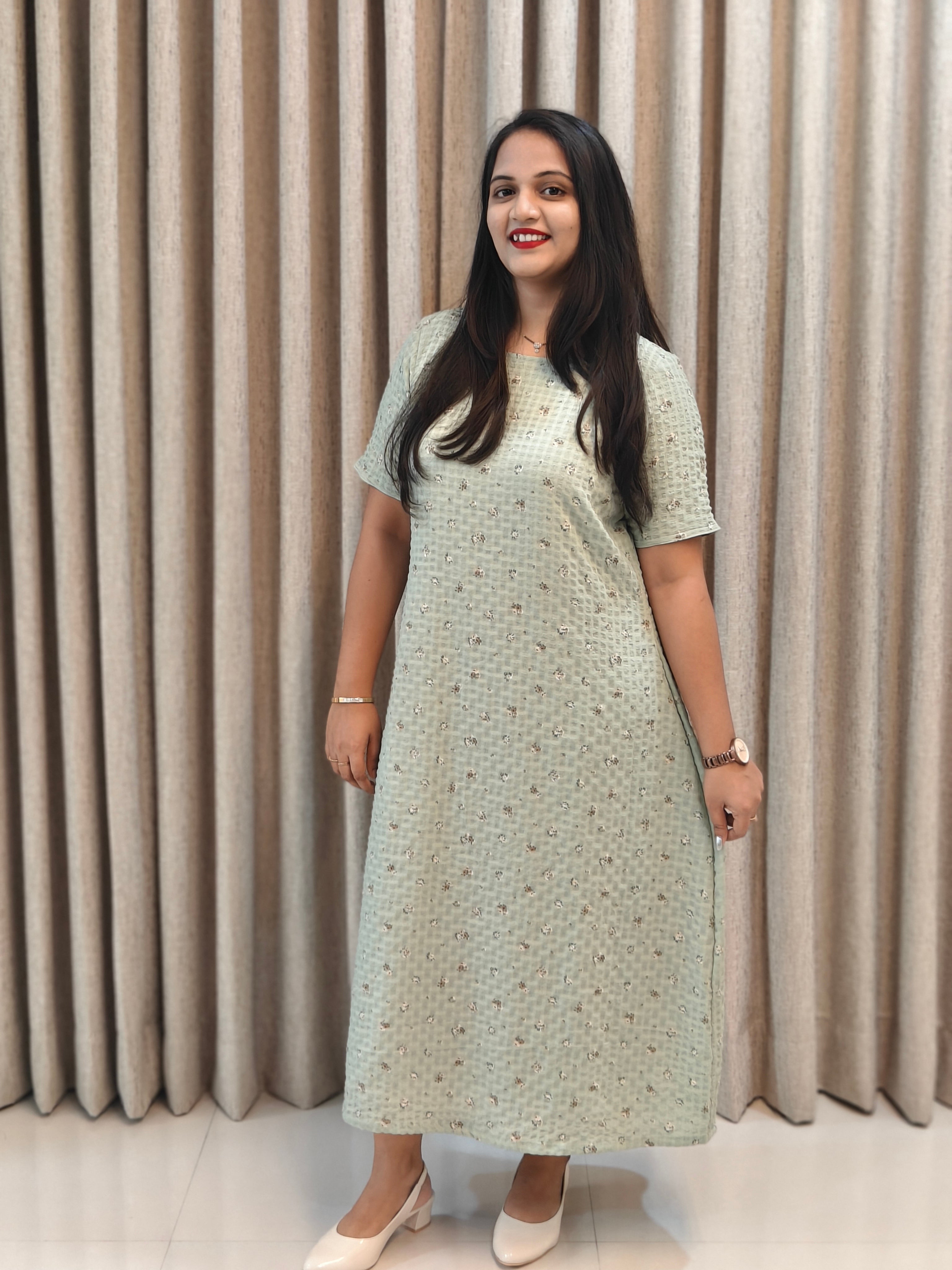 Pure Georgette A-Line Frock - Graceful Everyday Style