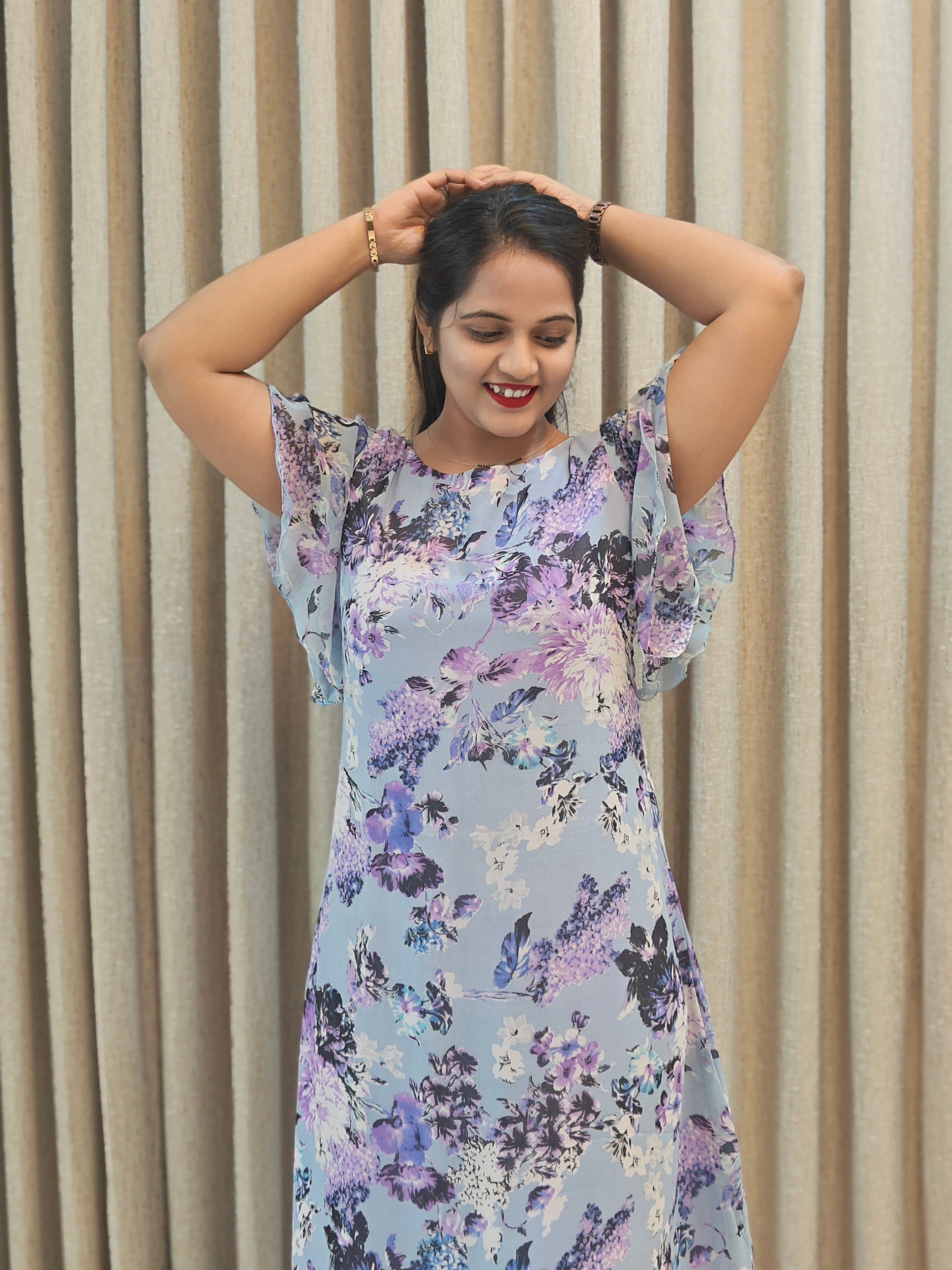 Pure Georgette A-Line Frock - Elegant Flowy Fit