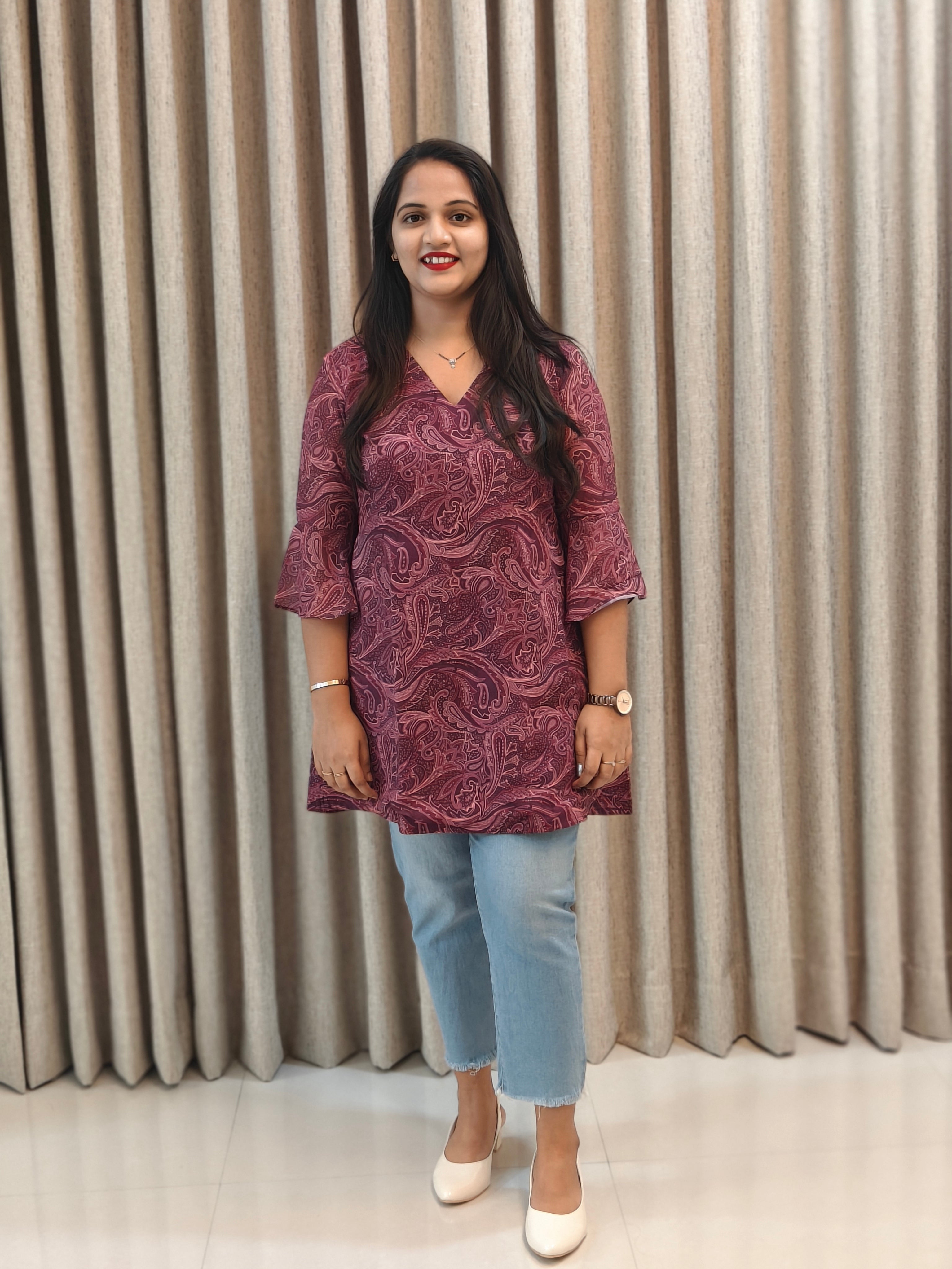 Floral Georgette Tunic Top -  Casual Wear
