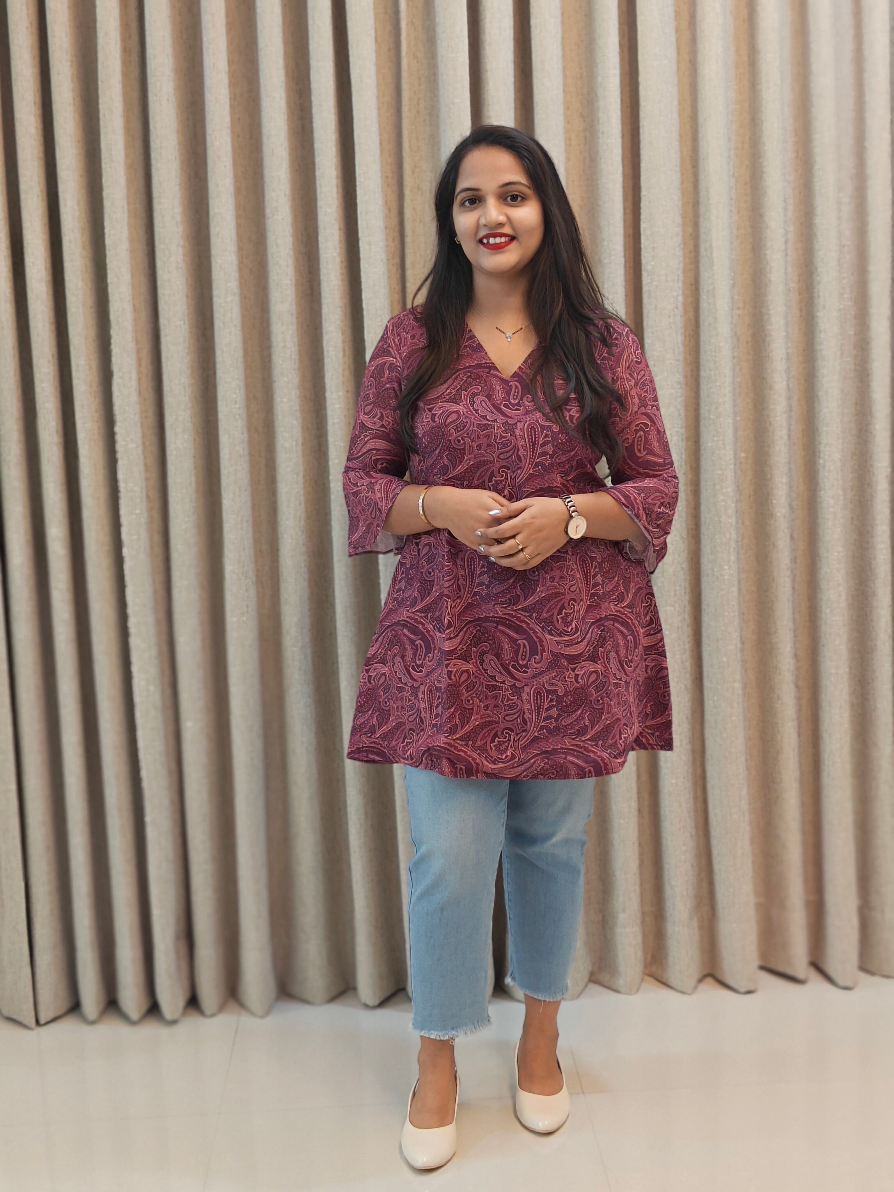 Floral Georgette Tunic Top -  Casual Wear