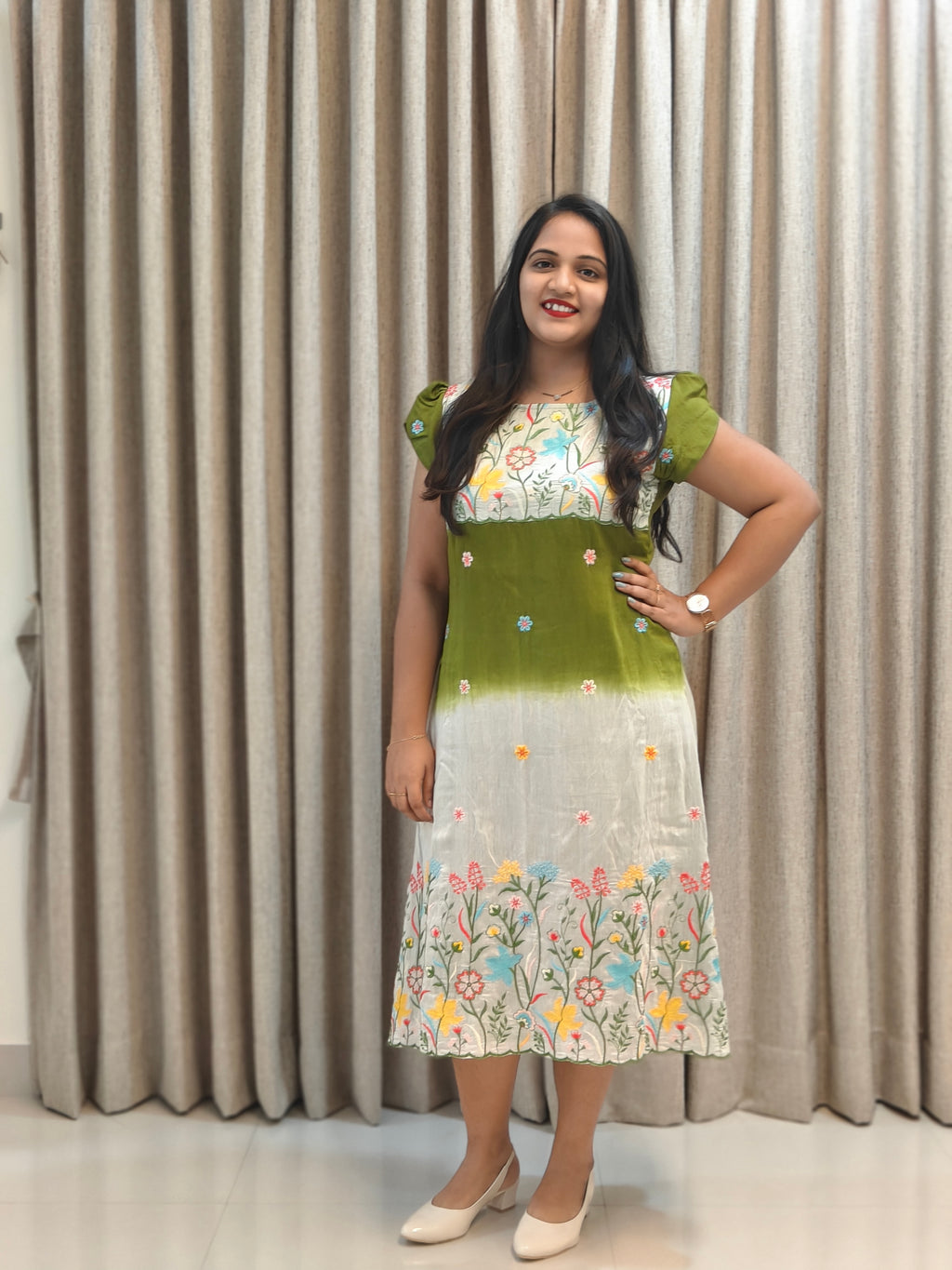 Premium Mul Chanderi A-Line Frock