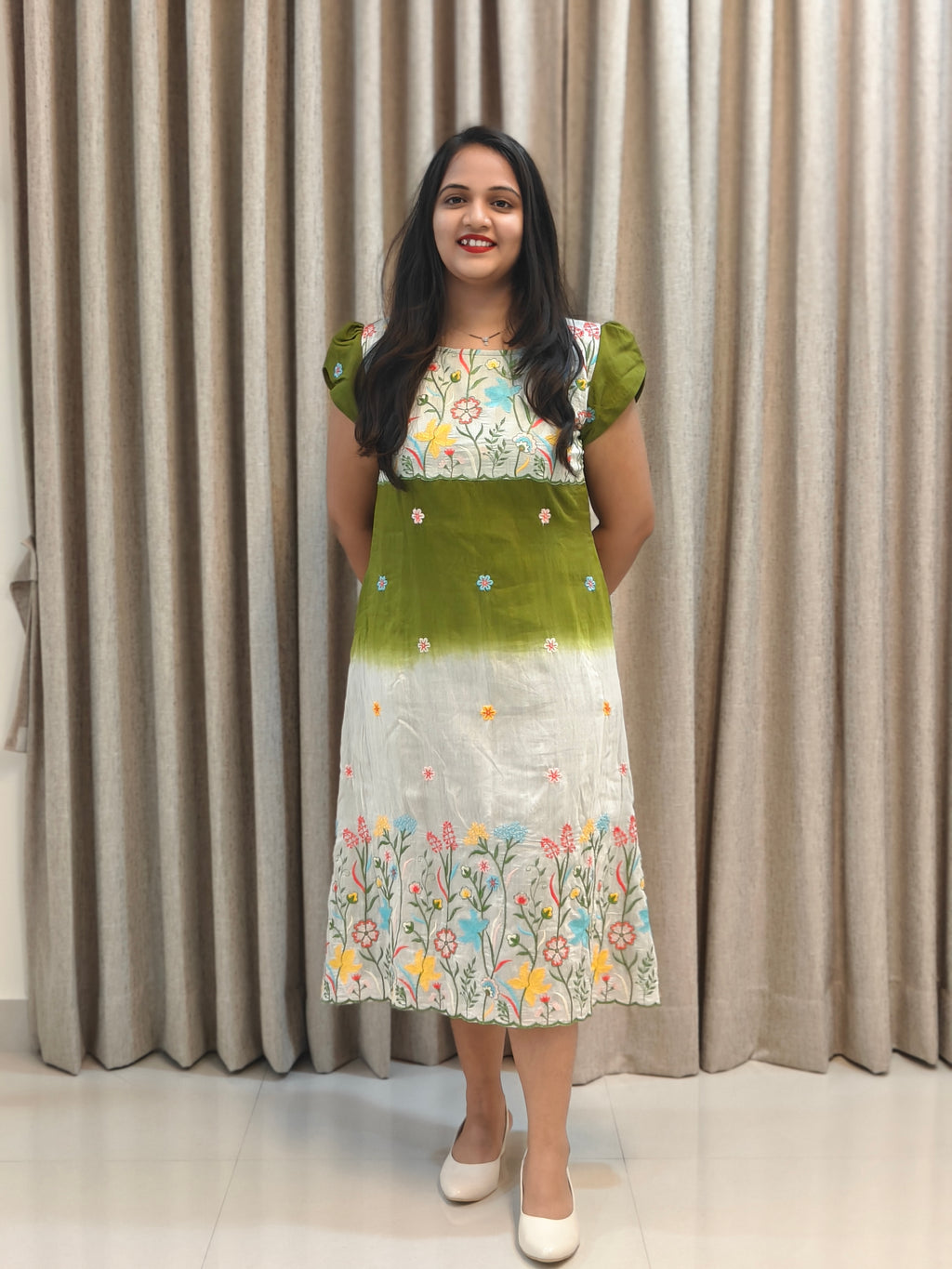 Premium Mul Chanderi A-Line Frock