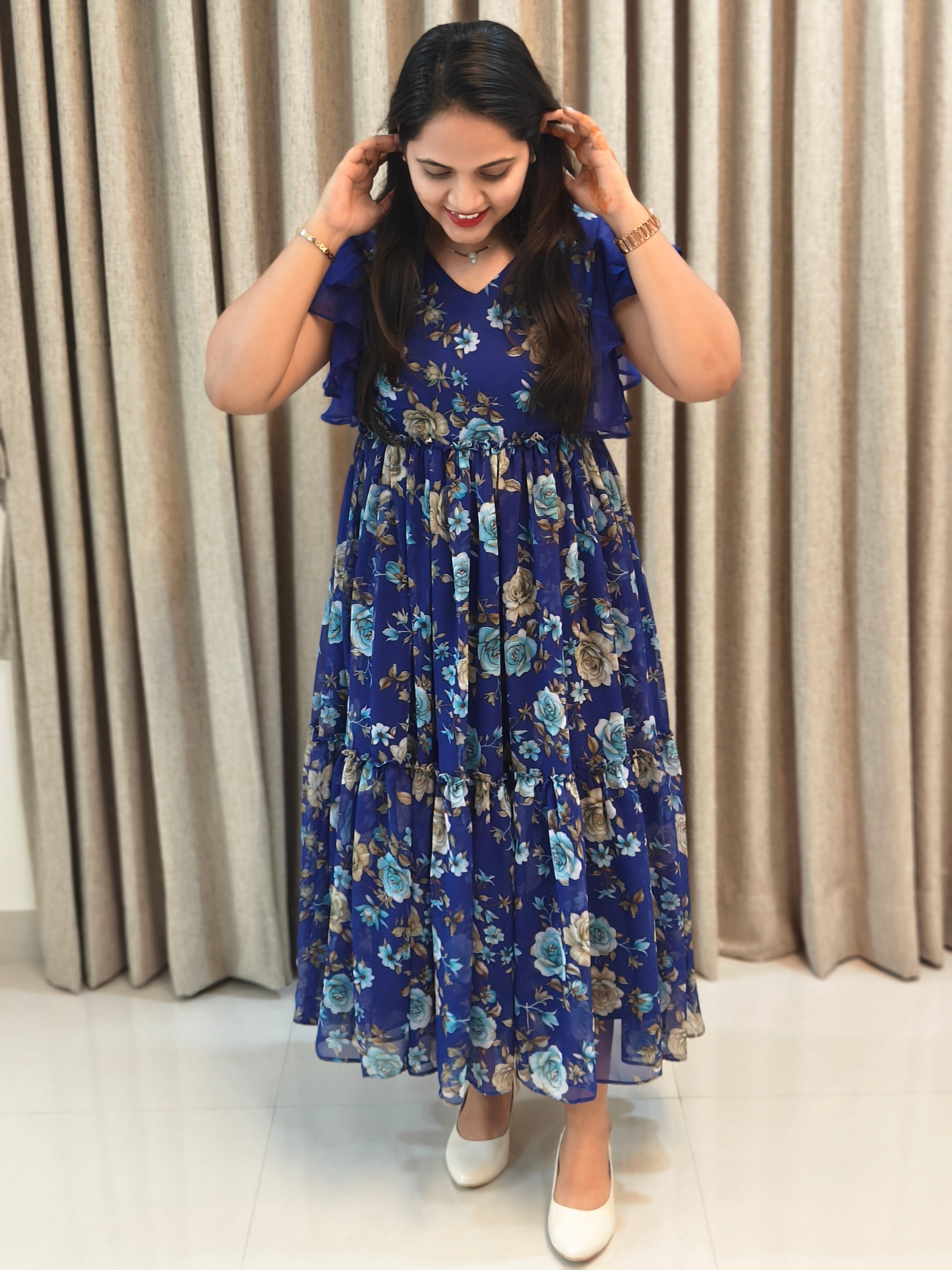Premium Georgette Frock - Elegant Festive Wear