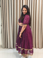 Pure Mercerised Handloom Cotton Narayanpet Frock - Traditional Zari Border
