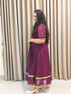 Pure Mercerised Handloom Cotton Narayanpet Frock - Traditional Zari Border