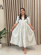 Pure Cotton Handblock Print Breastfeeding-Friendly Frock
