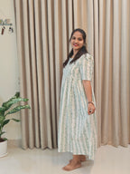 Pure Cotton Handblock Print Breastfeeding-Friendly Frock