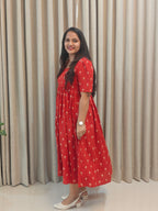 Pure Cotton Handblock Print Feeding Frock for Nursing Moms