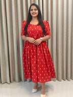 Pure Cotton Handblock Print Feeding Frock for Nursing Moms