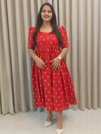 Pure Cotton Handblock Print Feeding Frock for Nursing Moms