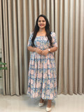 Mul Cotton Handblock Print Feeding Frock for Nursing Moms