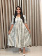 Pure Cotton Handblock Print Breastfeeding-Friendly Frock