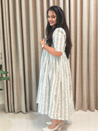 Pure Cotton Handblock Print Breastfeeding-Friendly Frock