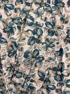 Premium Teal Green Floral Linen Shirt Casual Wear