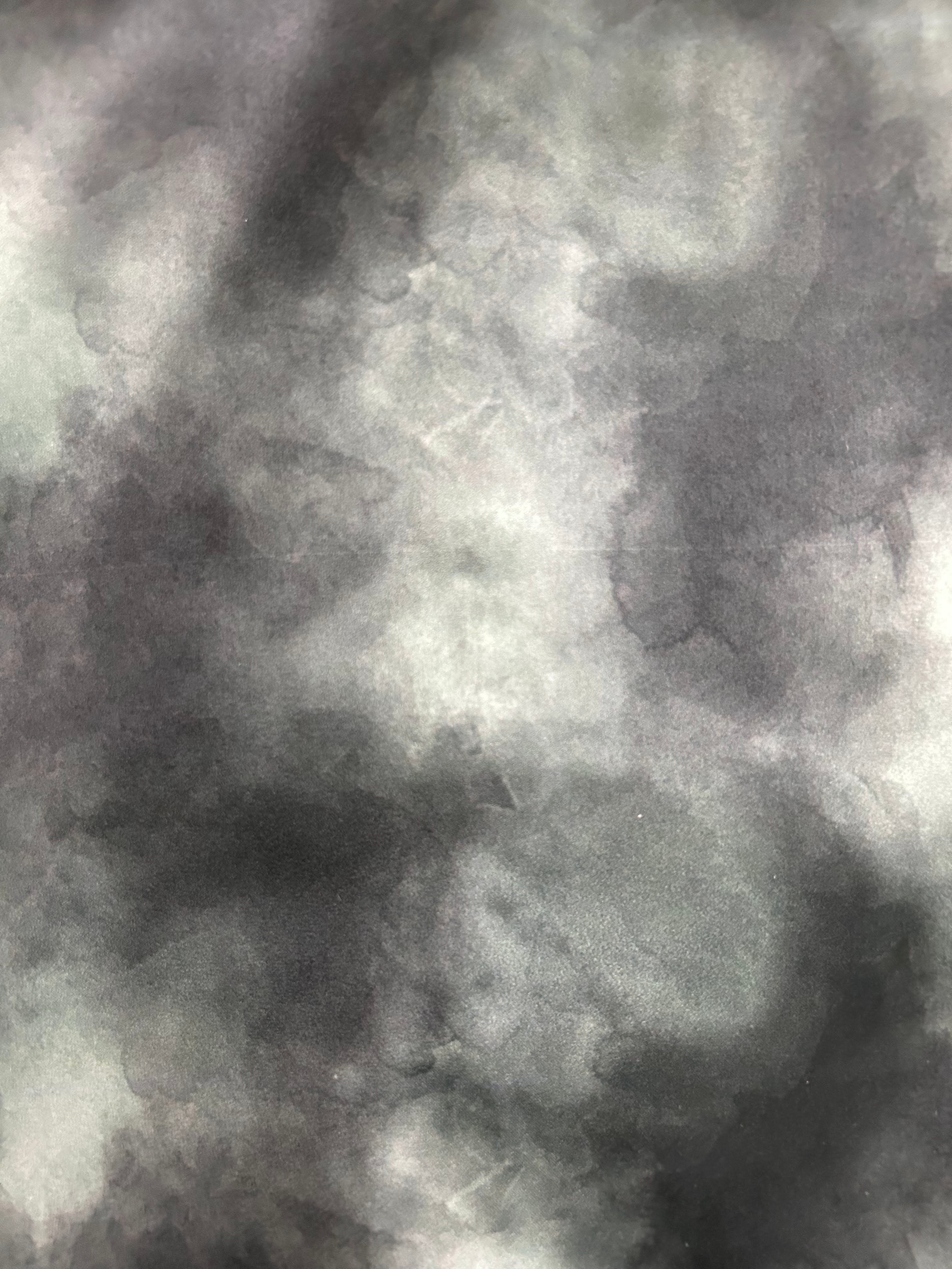 Premium Green Tie-Dye Satin Shirt Cloud Marble Print