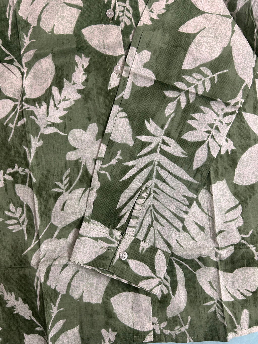 Premium Green Tropical Floral Shirt Pure Cotton