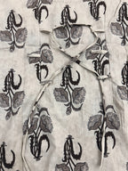 Premium Beige Printed Cotton Full-Sleeve Short Kurti