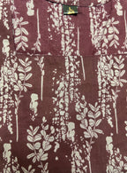 Premium Cotton Burgundy Printed Full-Sleeve Short Kurti