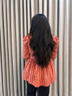 Handblock Print Cotton Peplum Top