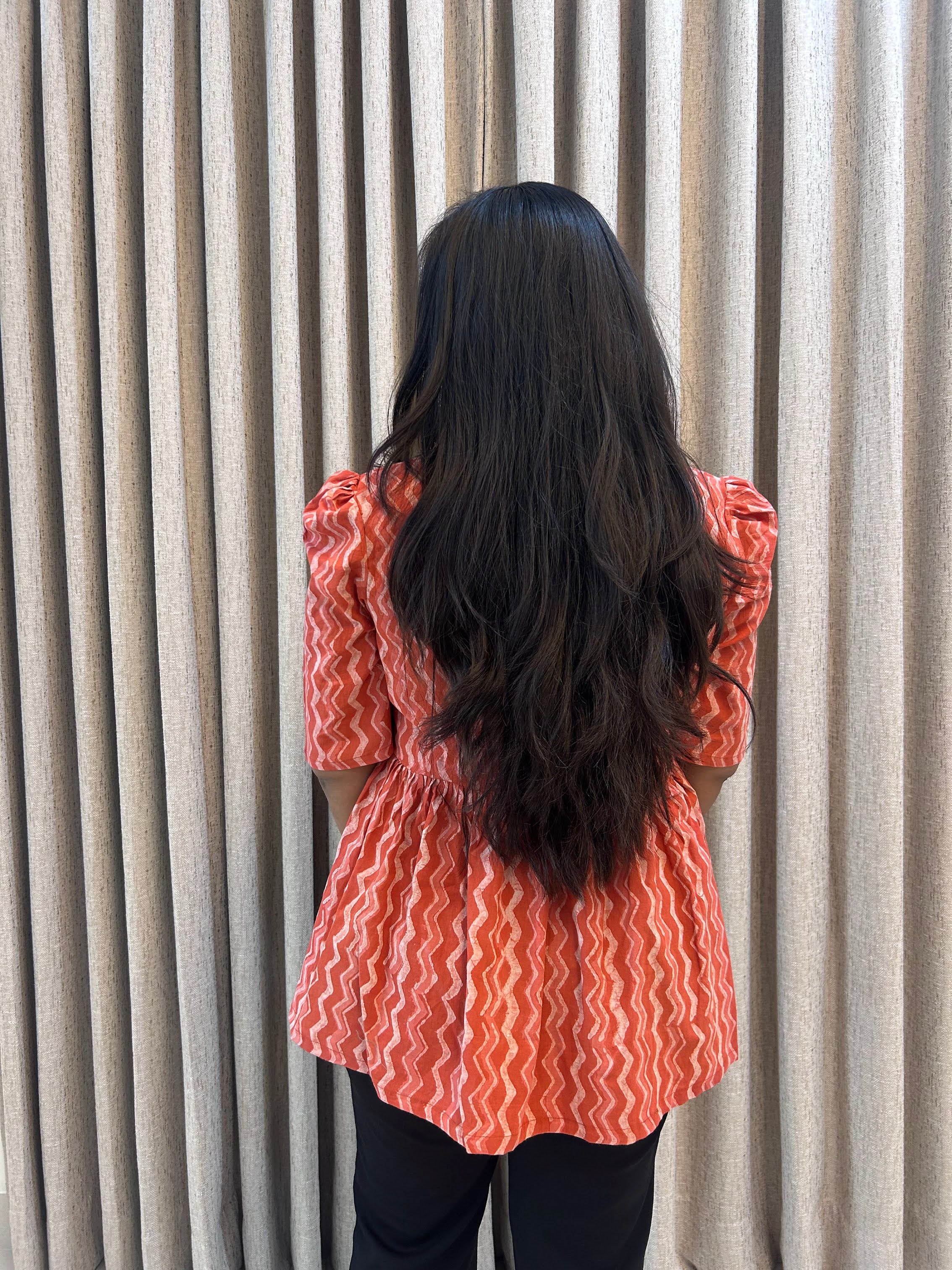 Handblock Print Cotton Peplum Top